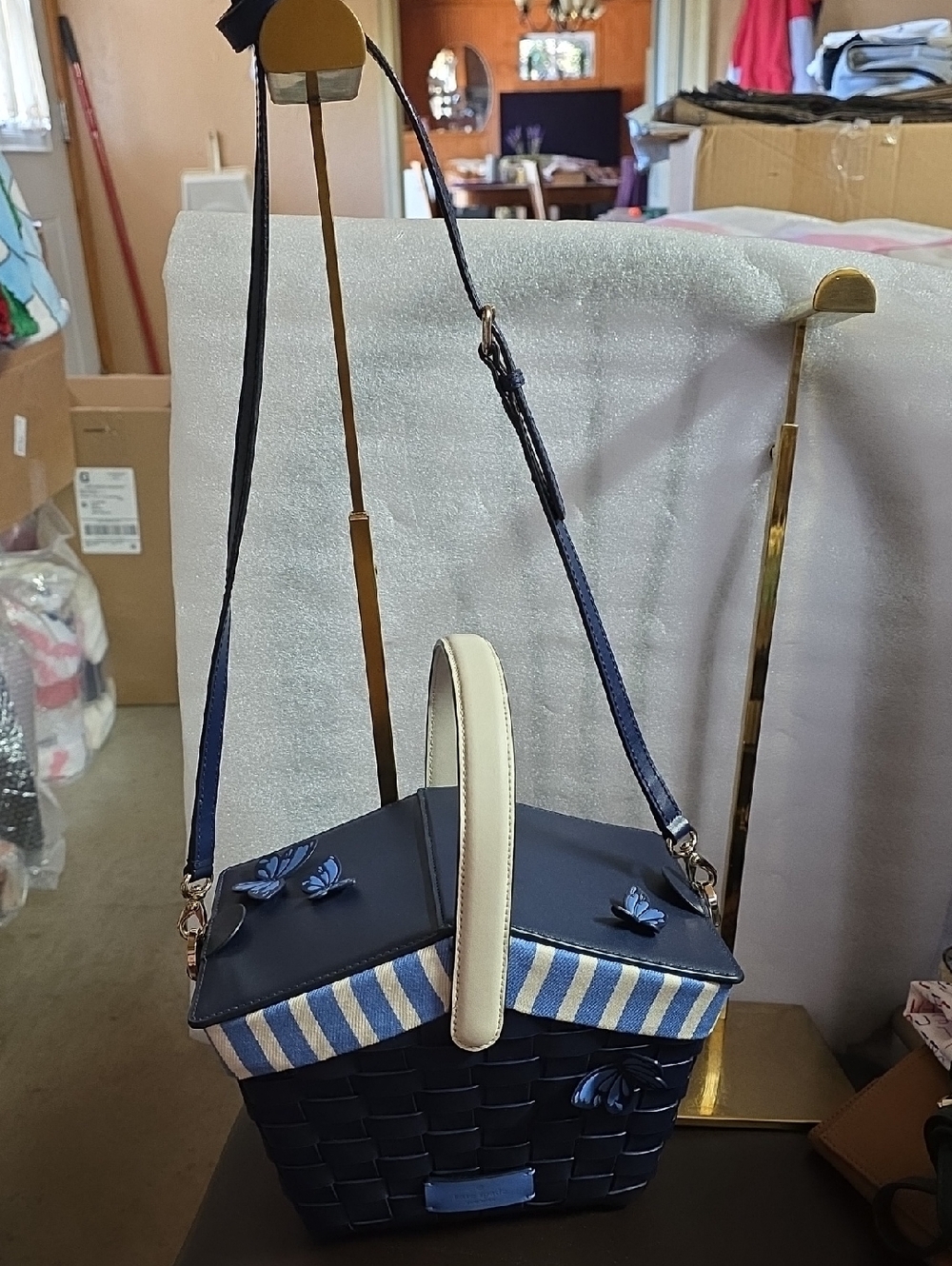 Kate Spade Flutter Fly Picnic Basket Hand Bag/Crossbody Nwot Lmtd Ed Novelty - Picture 2 of 14